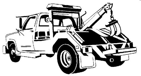 Tow Truck Clipart Black And White Trent Oden
