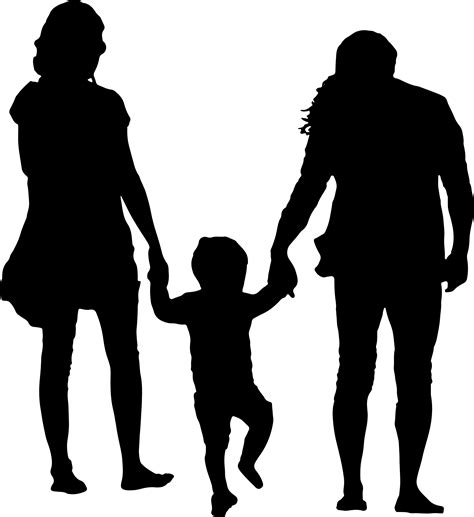 Mother And Children Silhouette At Getdrawings Free Download