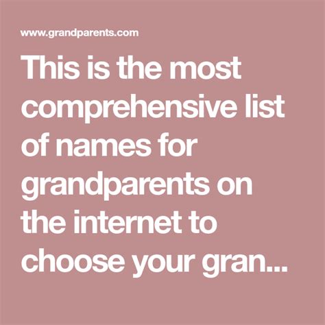 This Is The Most Comprehensive List Of Names For Grandparents On The