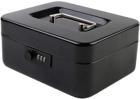 Kyodoled Medium Cash Box With Combination Lock Safe Metal Money Box