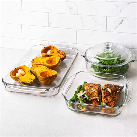 Libbey Bakers Basics Glass Bakeware Combo Set Of 4 Clear Kitchen