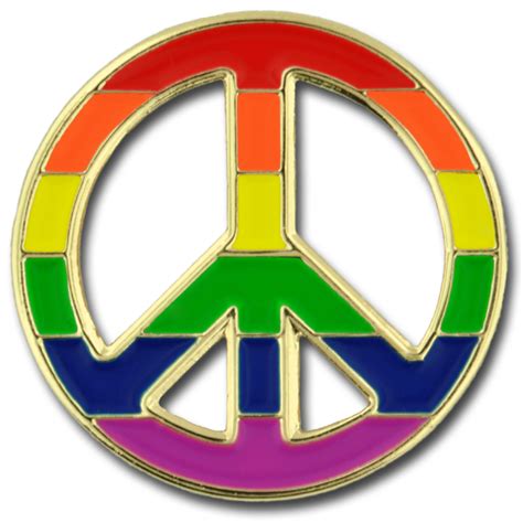 Pinmarts Peace Sign Gay Pride Rainbow Lgbt Enamel Lapel Pin Ebay