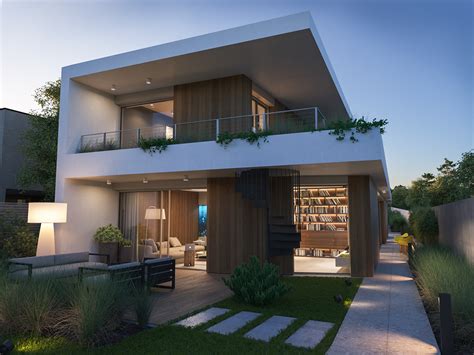 It is decorated both inside and out with shades of white furnishings. Modern Villa / Exterior on Behance
