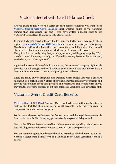 Victoria Secret T Card Balance Check By Alexgreen9012 Issuu