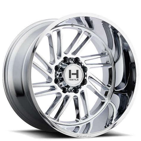 20″ Hostile Wheels H108 Sprocket Chrome Off Road Rims For 2019 Chevy