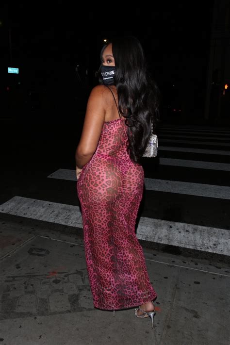 Jordyn Woods Goes Braless And Wears Nothing But A Thong Under A Sheer