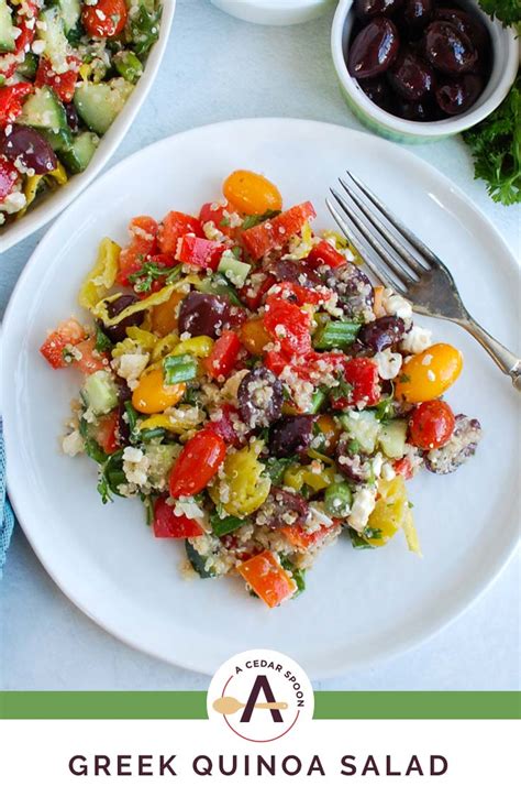 Greek Quinoa Salad Recipe A Cedar Spoon