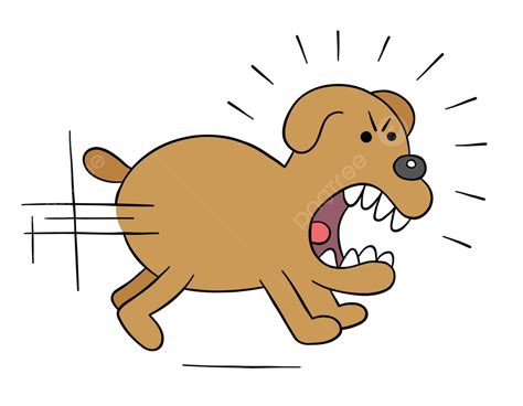 Cartoon Angry Dog Chasingvector Illustration Canine Fight Bark Vector