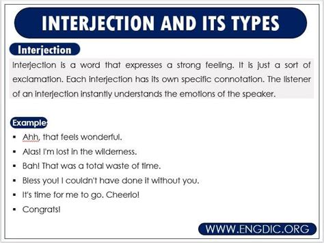 Interjection Definition And Examples Engdic