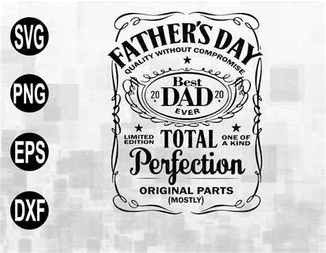 Father’s Day SVG, Dad SVG, Best Dad, Whiskey Label, SVG Cut File