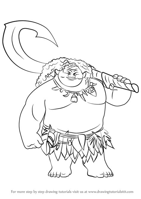 How to draw moana | disney princess. Step by Step How to Draw Maui from Moana ...