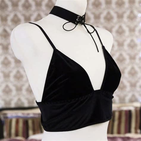 Velvet Bralette Soft Triangle Bralet Outfit Crop Top Modest Elegant Bra Cami Ladies Lingerie In