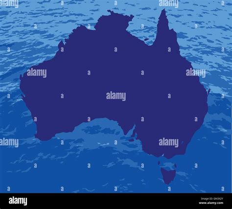 Australian Silhouette Ocean Map Stock Vector Image And Art Alamy
