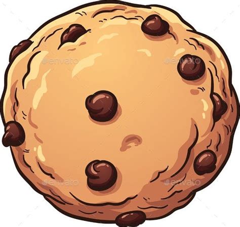 Chocolate Chip Cookie Cookie Vector Cookie Drawing Illustration Art