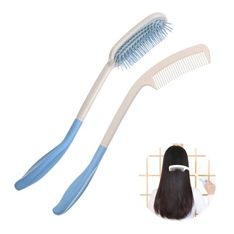 Long Reach Handled Comb And Hair Brush Set Applicable To Elderly And