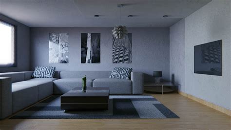 Concrete Living Room Interior Designio