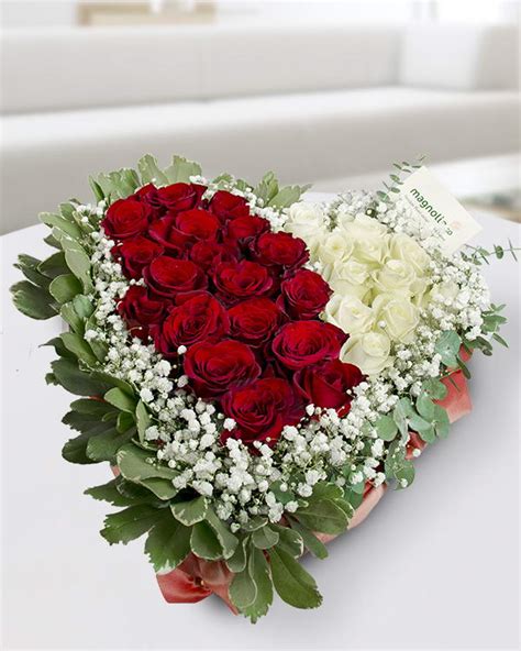 Heart Shaped Arrangement With 29 Roses