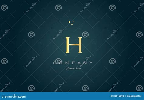 H Gold Golden Luxury Alphabet Letter Logo Icon Template Stock Vector