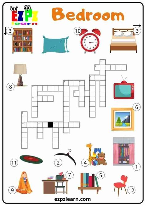 More Fun With Your Teaching With Crosswords Game Topic Bathroom Objects