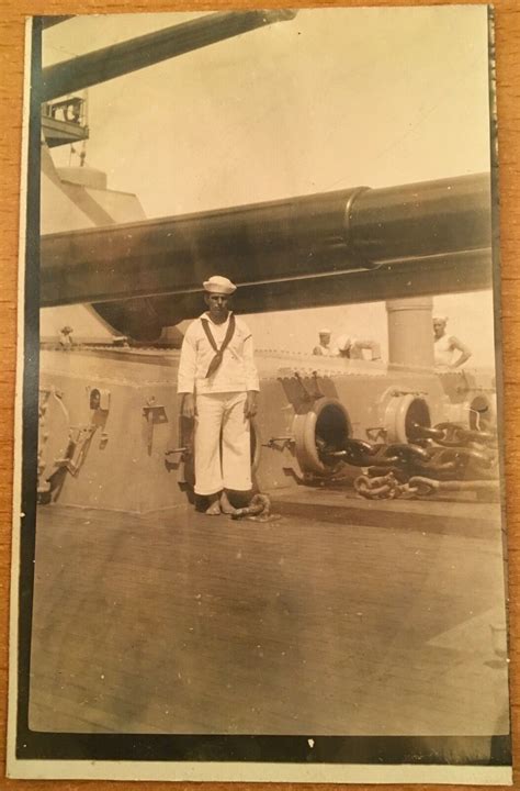 C1908 Barefoot Sailor On Board Uss Nebraska Great White Fleet Postcard