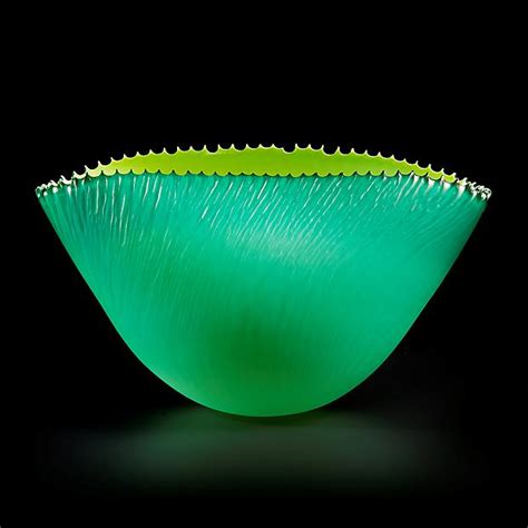 Laura Birdsall Fin Bowl In Green And Lime Vessel