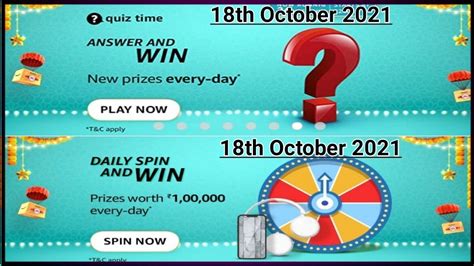 Amazon Spin And Win Quiz Answers Today Amazon Quiz Answers Win ₹20000
