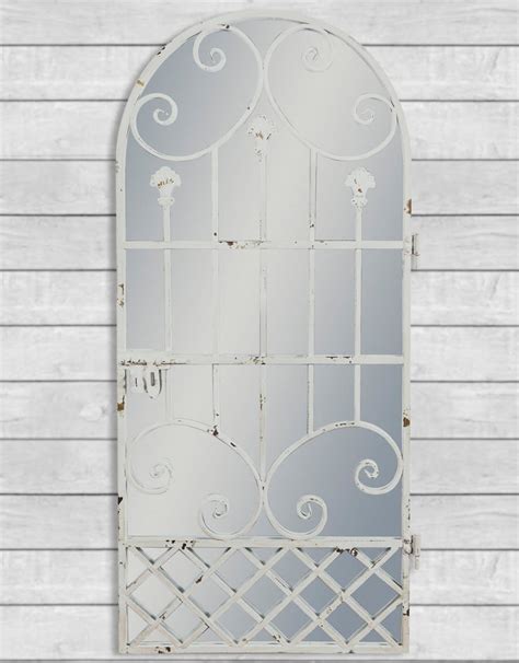 Rustic Chantilly Blue Tall Garden Gate Wall Mirror