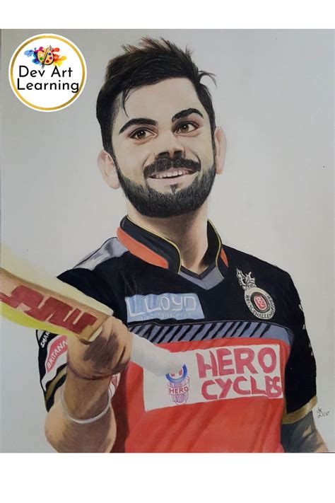 Hyperrealistic Drawing Of Indian Cricket Captain Virat Kohli Cricket