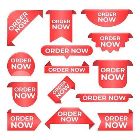 Premium Vector Red Collection Of Order Now Label