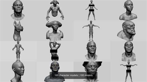 100 Character Models 3d Model Collection Cgtrader
