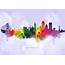 San Francisco City Skyline Multicolour Watercolour Abstract Art Print 