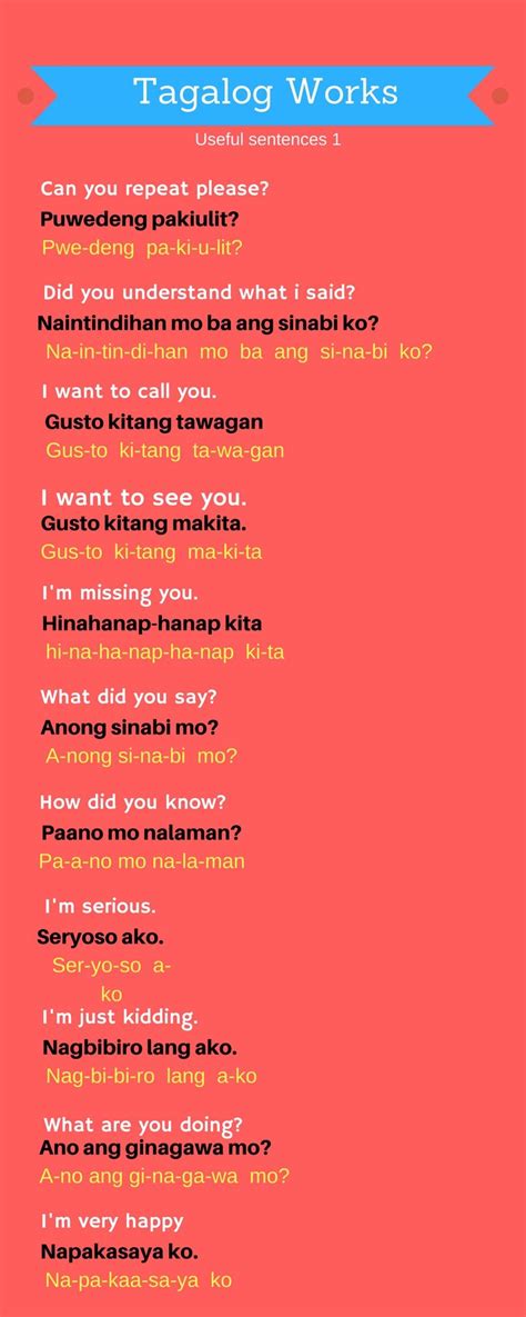 direction phrases in tagalog tagalog words filipino