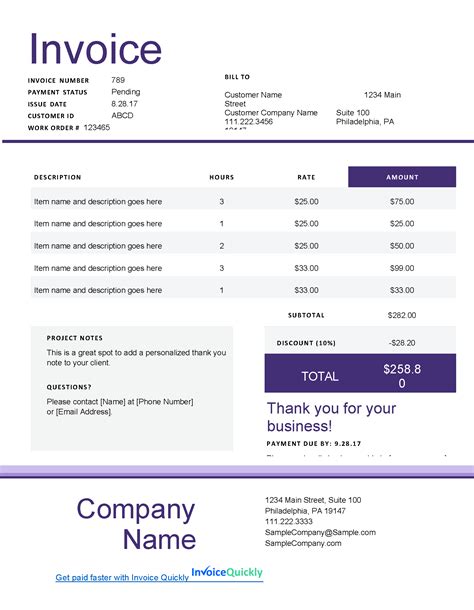 Free Download Invoice Template Microsoft Word Metalaceto