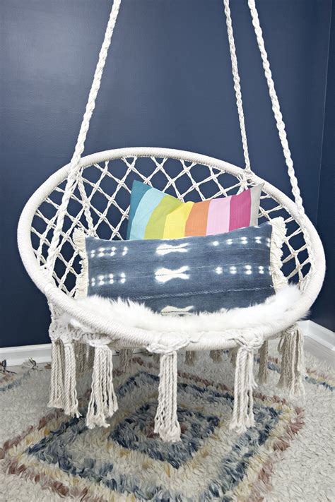 5 hanging chair in children's room. Our new hanging macrame hammock chair | Cuckoo4Design