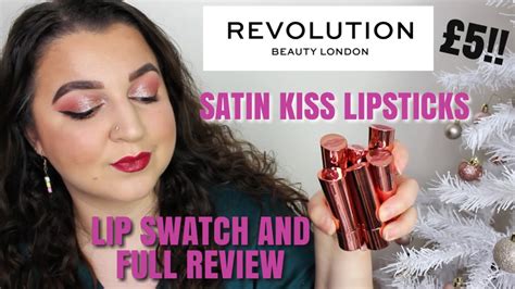 Review And Full Lip Swatches Of The Revolution Satin Kiss Lipsticks 👄