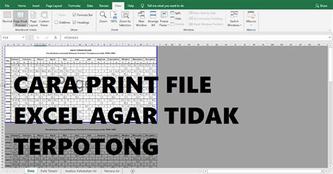 Cara Print Tabel Di Excel Agar Tidak Terpotong Warga Co Id