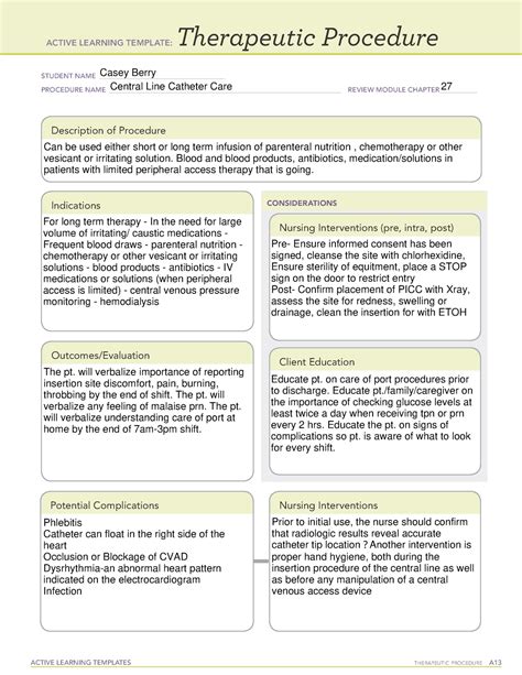 Picc Line Caredocx Active Learning Template Nursing Skill Student Images