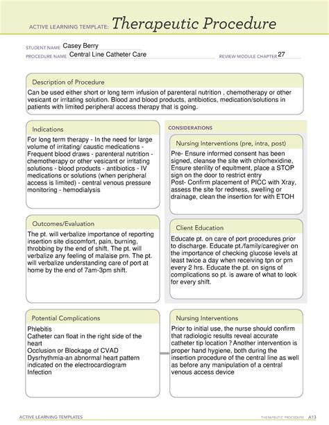 Ati Diagnostic Procedure Template Cardiac Catheterization