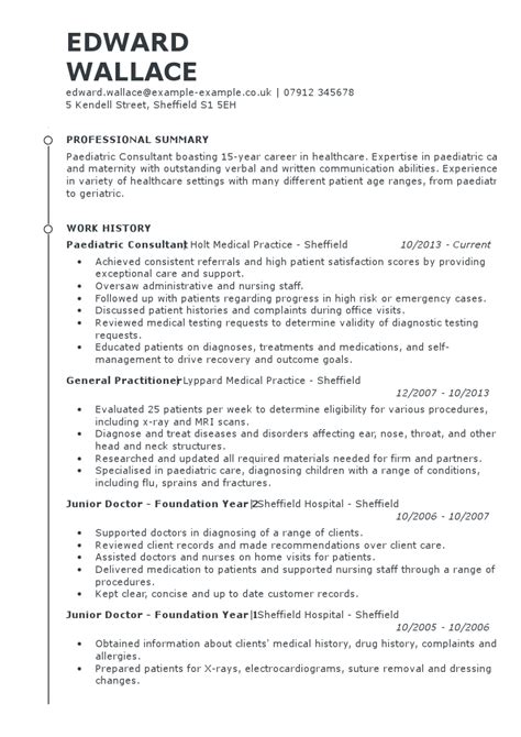 The Best Professional Doctor Cv Examples Myperfectcv