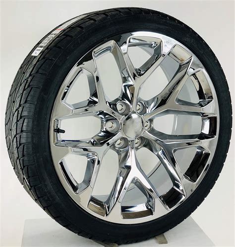 Buy Inch Chrome Snowflake Rims Replica Wheels With R Tires Lugs TPMS Fits