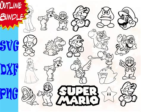 Super Mario Outline Svg