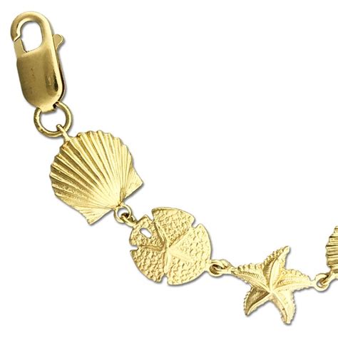 14k Gold Sea Life Sea Creatures Bracelet