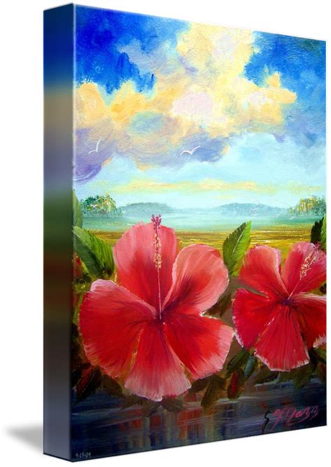 Hibiscus Oil Painting By Mazz Original Paintings