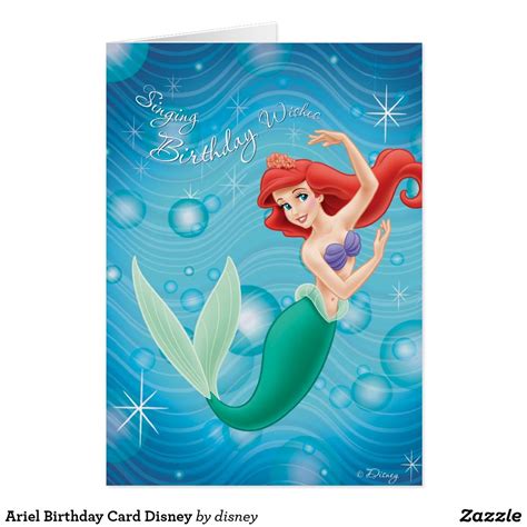 Ariel Birthday Card Disney Zazzle Ariel Birthday Disney Cards