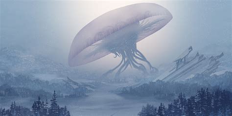 Cosmic Horror Winter Forest Snow Alien Invasion K Wallpaper Hdwallpaper Desktop Cosmic