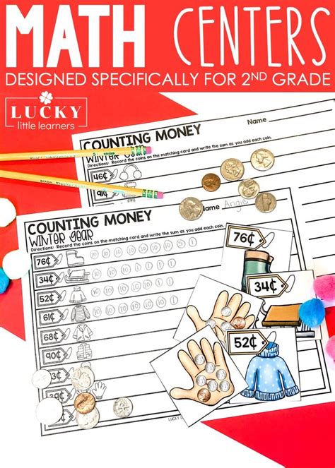 2nd Grade Math Centers Bundle Lucky Little Learners Money Math