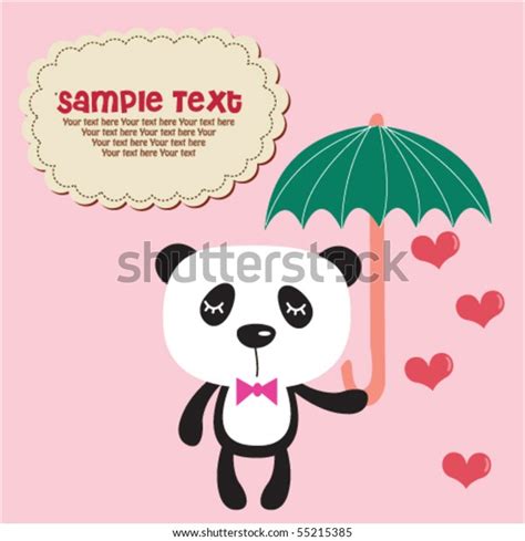 Cute Panda Umbrella 2 Stock Vector Royalty Free 55215385
