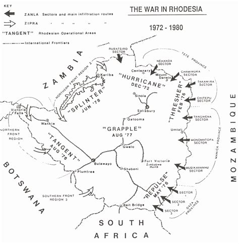 Rhodesia War Map 1972 1980