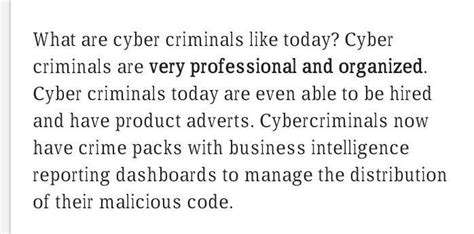 what are cyber criminals like today