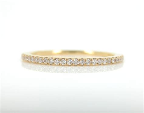 Micro Pave Diamond Eternity Band In 18k Yellow Gold